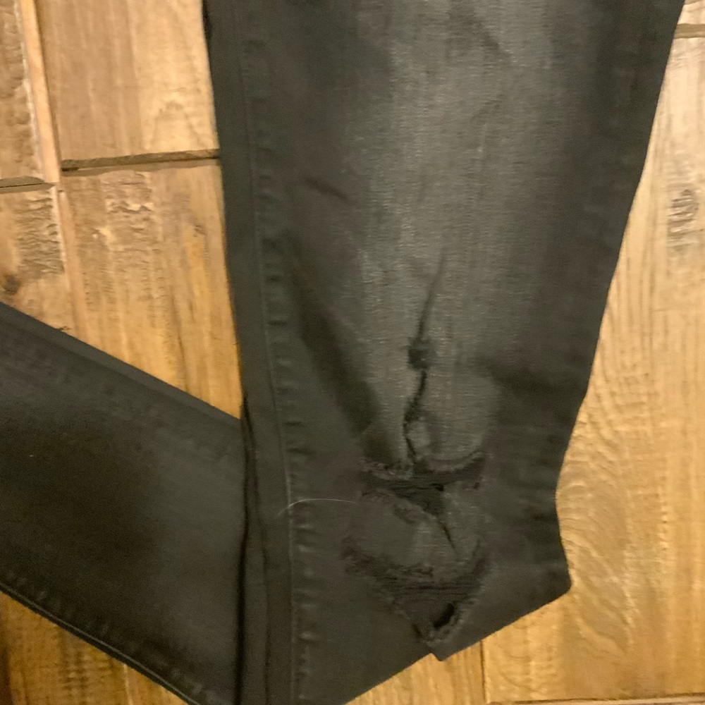 American Eagle Super Stretch Long Distressed Blac… - image 2